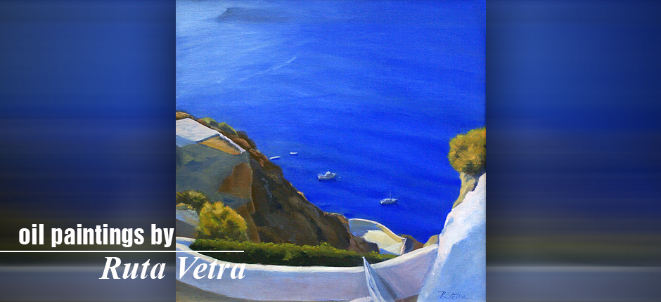 Santorini Blue Greece (24 x 23)