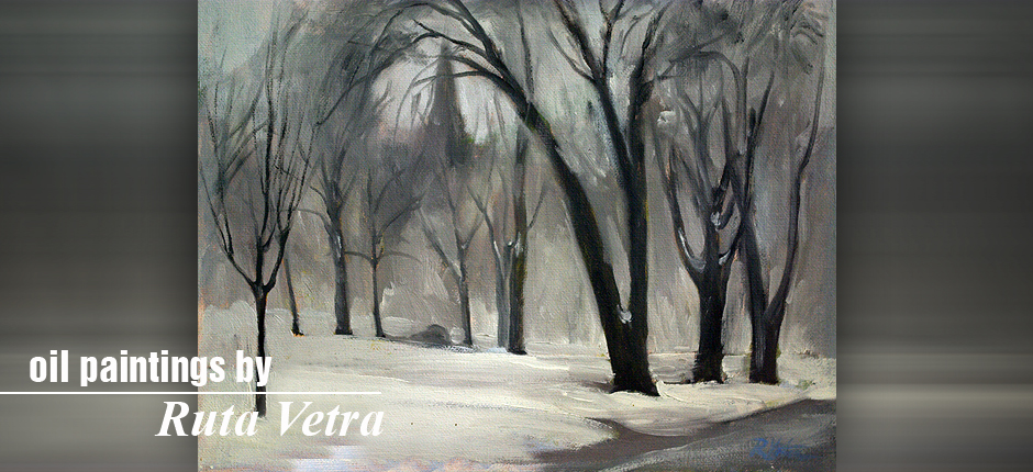Snow on Summit Ave. (9 x 12)