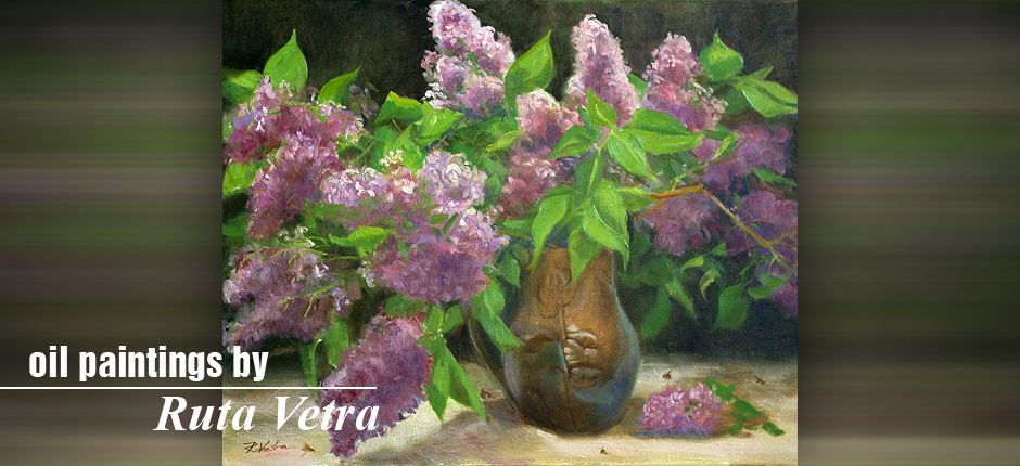 Lilacs in Latvian Vase (16 x 20)